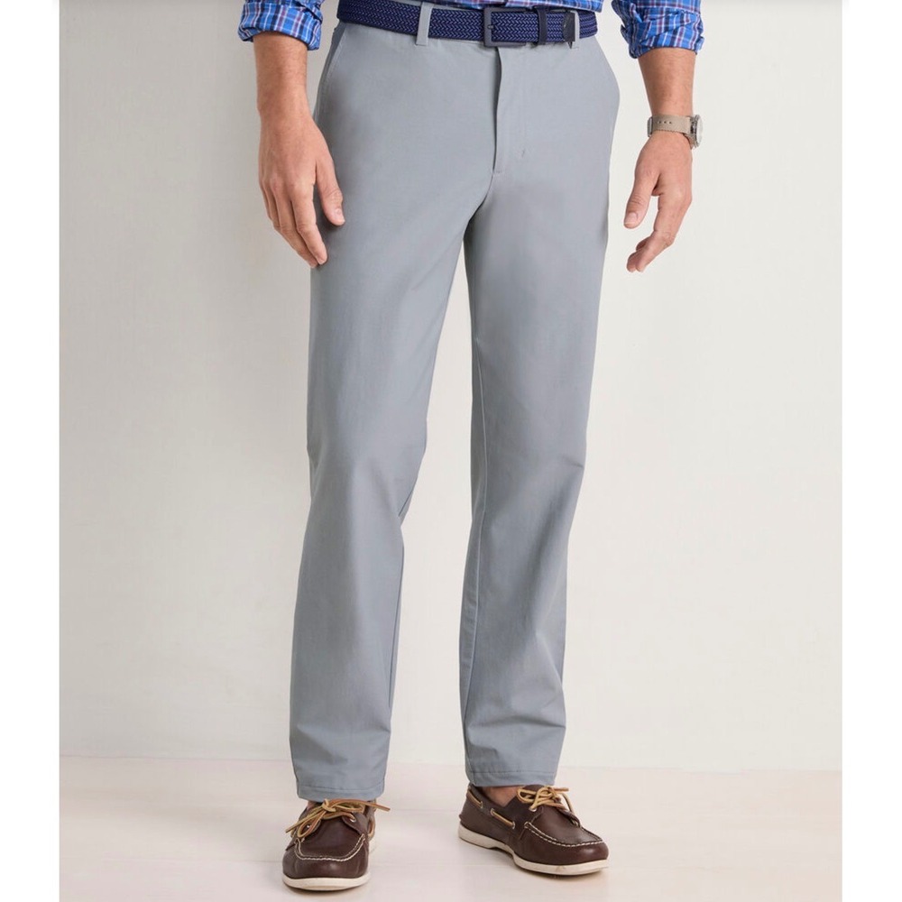 Vineyard Vines OTG Performance Pants 34x30 Gray Travel Golf Chino $138